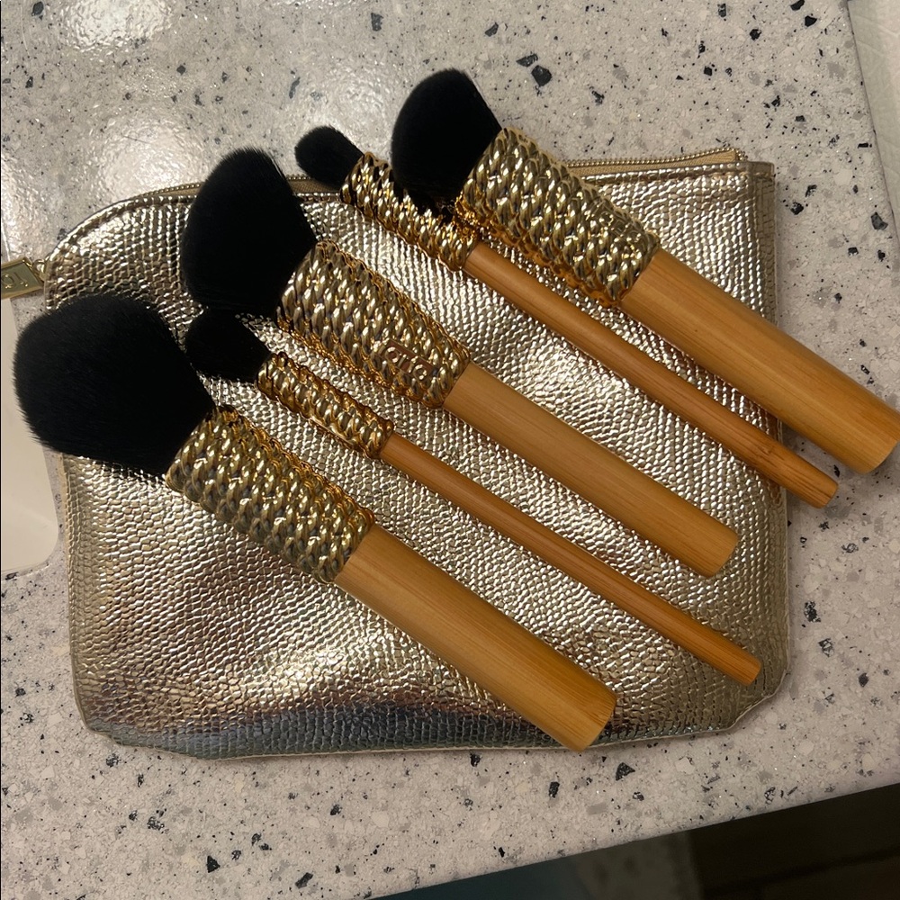 Tarte Gold and Black Makeup Brush Set with Case